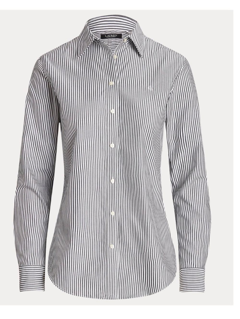 Lauren Ralph Lauren Black & White Striped Collared Shirt 3X Excellent condition